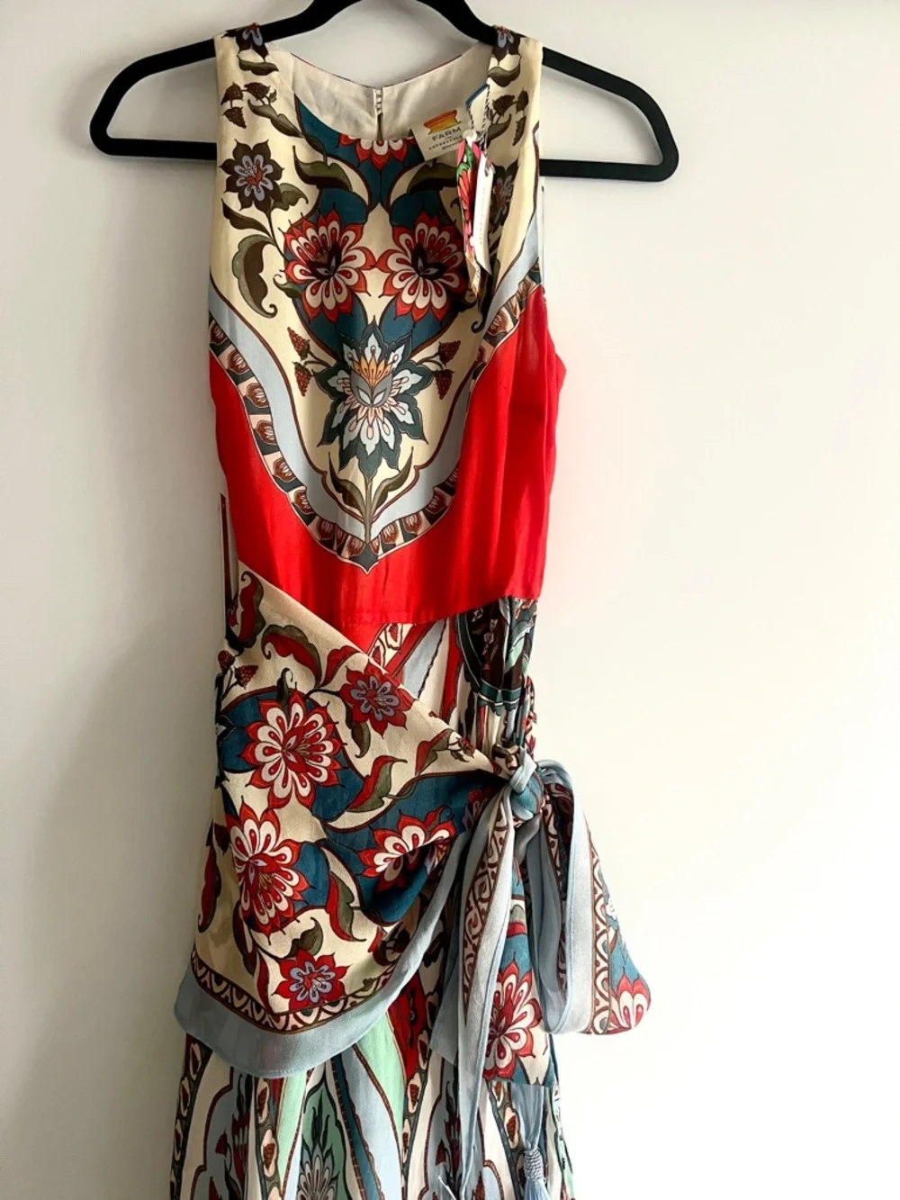 FARM Rio x Anthropologie Tie Scarf Printed Maxi Dress Size Small NWT - Picture 10 of 12